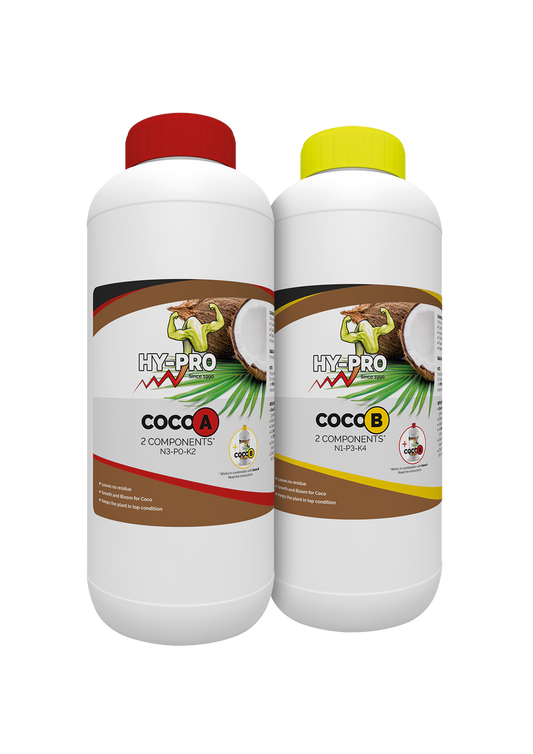 Hy-Pro Coco A y Coco B, botes sueltos de reposición del fertilizante bipartito para coco