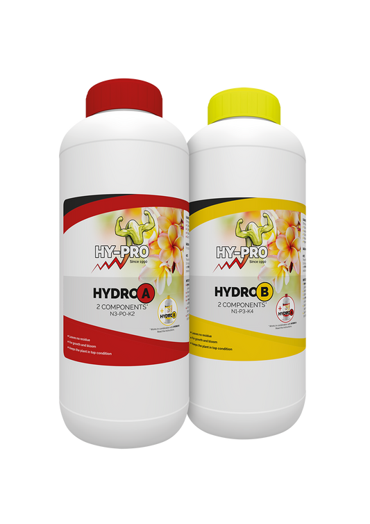 Hy-Pro Hydro A+B fertilizante base bipartito para hidroponia, envase de 1 L