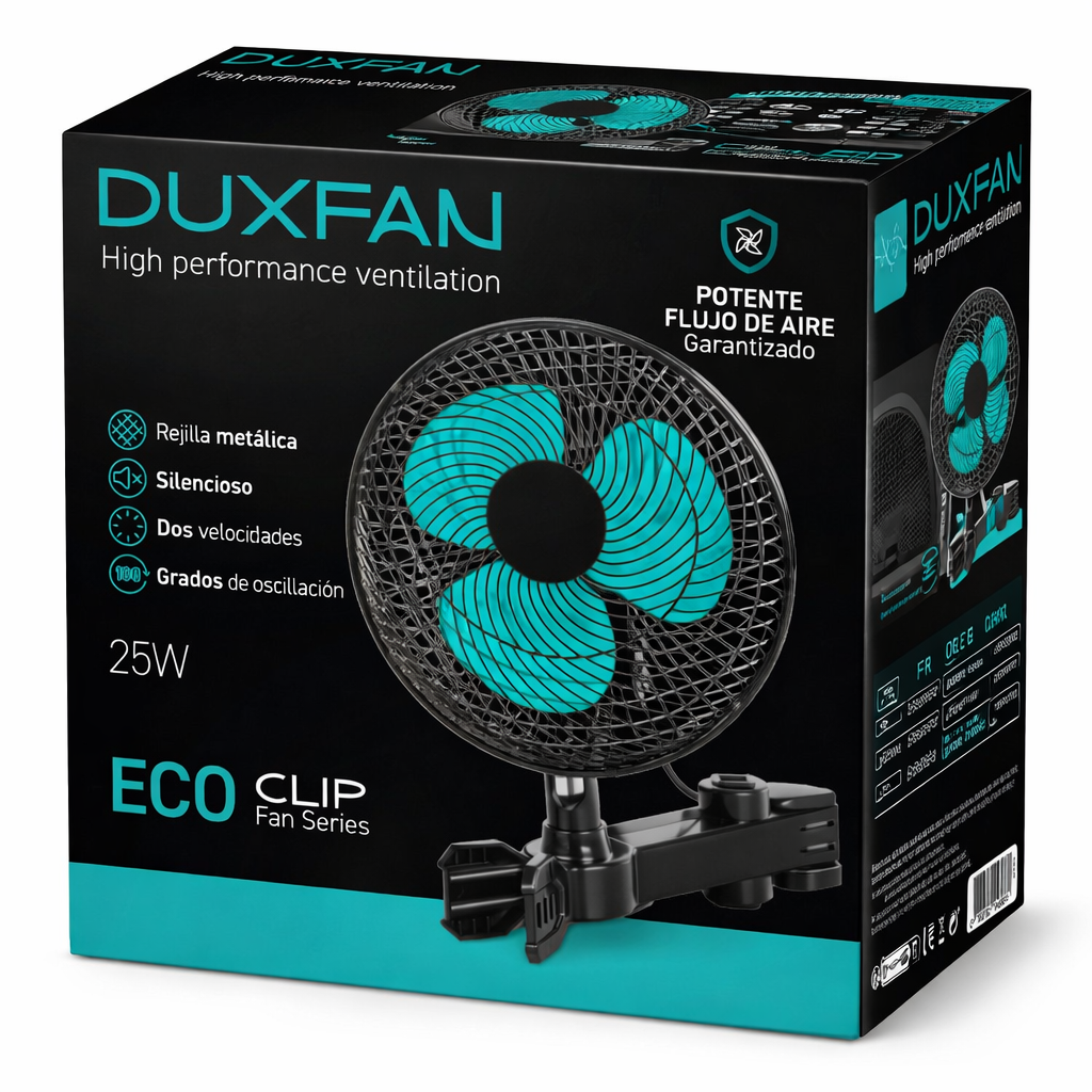 Ventilateur oscillant Série de ventilateurs à clip 8" 25 W/20 cm Duxfan - Vista 2 | Développer l’industrie
