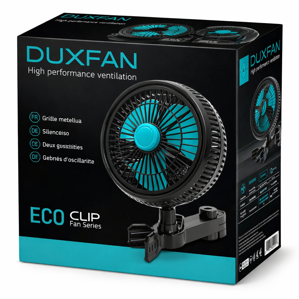 Ventilateur oscillant 10" Clip Fan Series 25w/25cm Duxfan - Vista 2 | Développer l’industrie