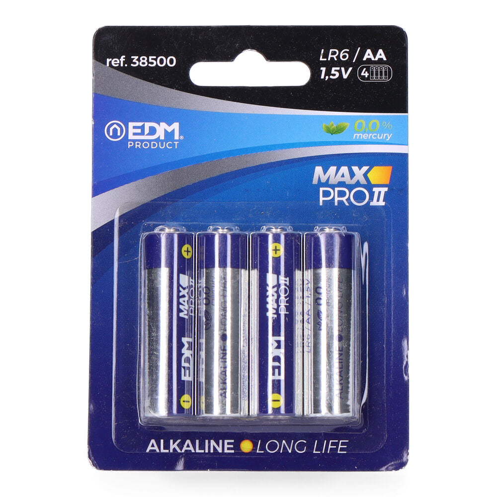 Pila Alkalina Long Life 1,5V (Blister 4 unid.) EDM - Vista 2 | Grow Industry