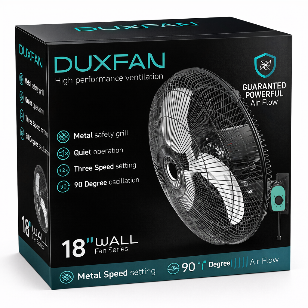 Ventilador de Pared 18" Wall Fan Series 80w/45cm Duxfan - Vista 2 | Grow Industry