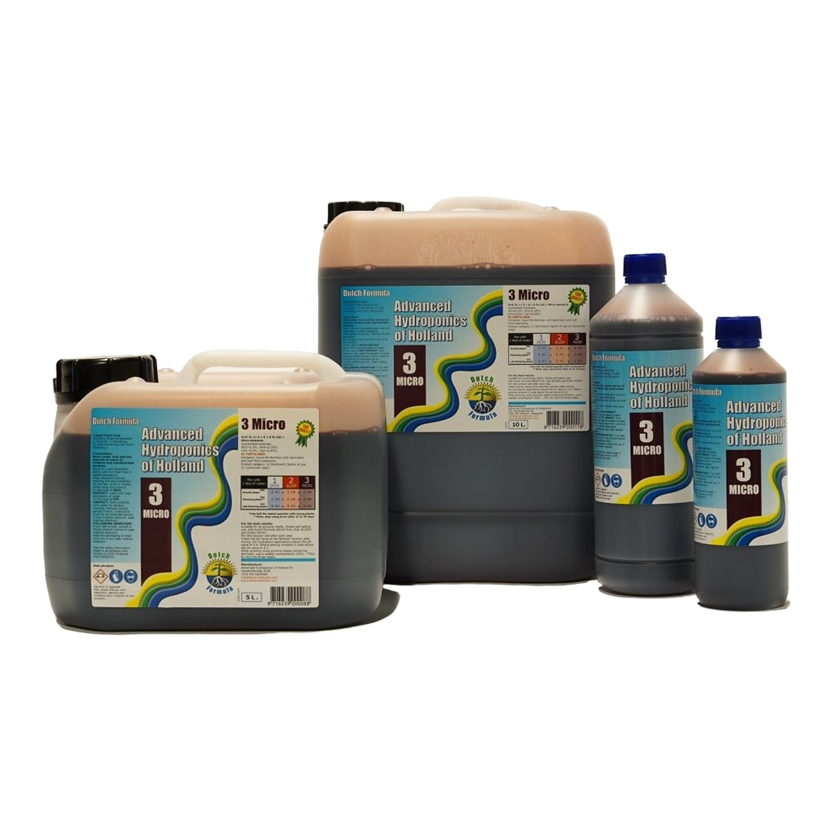 Advanced Hydroponics Dutch Formula Micro 3 - gama de formatos