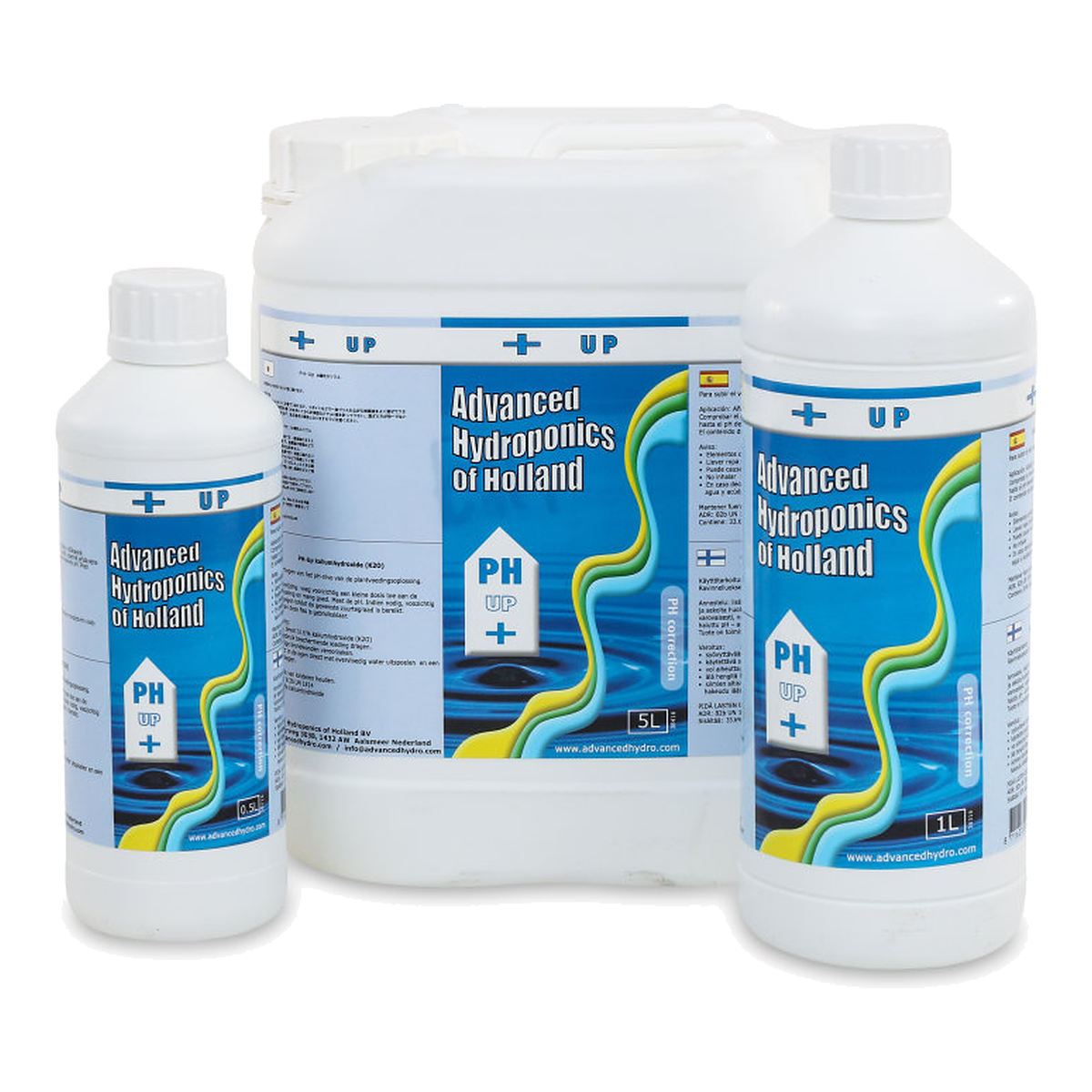 Advanced Hydroponics pH Up gama de formatos