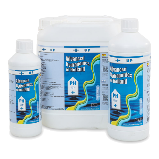 Advanced Hydroponics pH Up gama de formatos