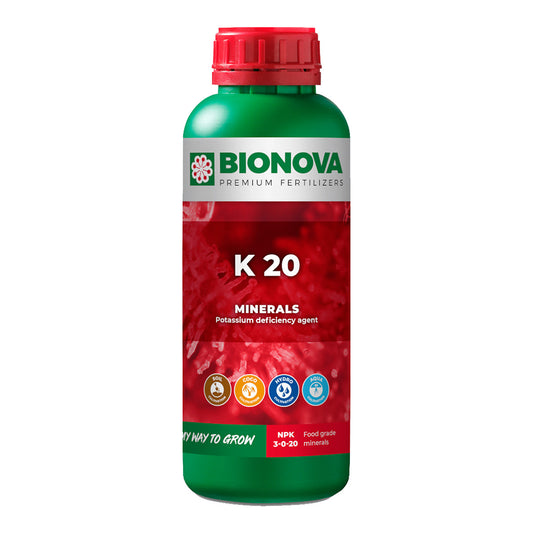 Bio Nova K 20, corrector de potasio líquido para cultivo en interior