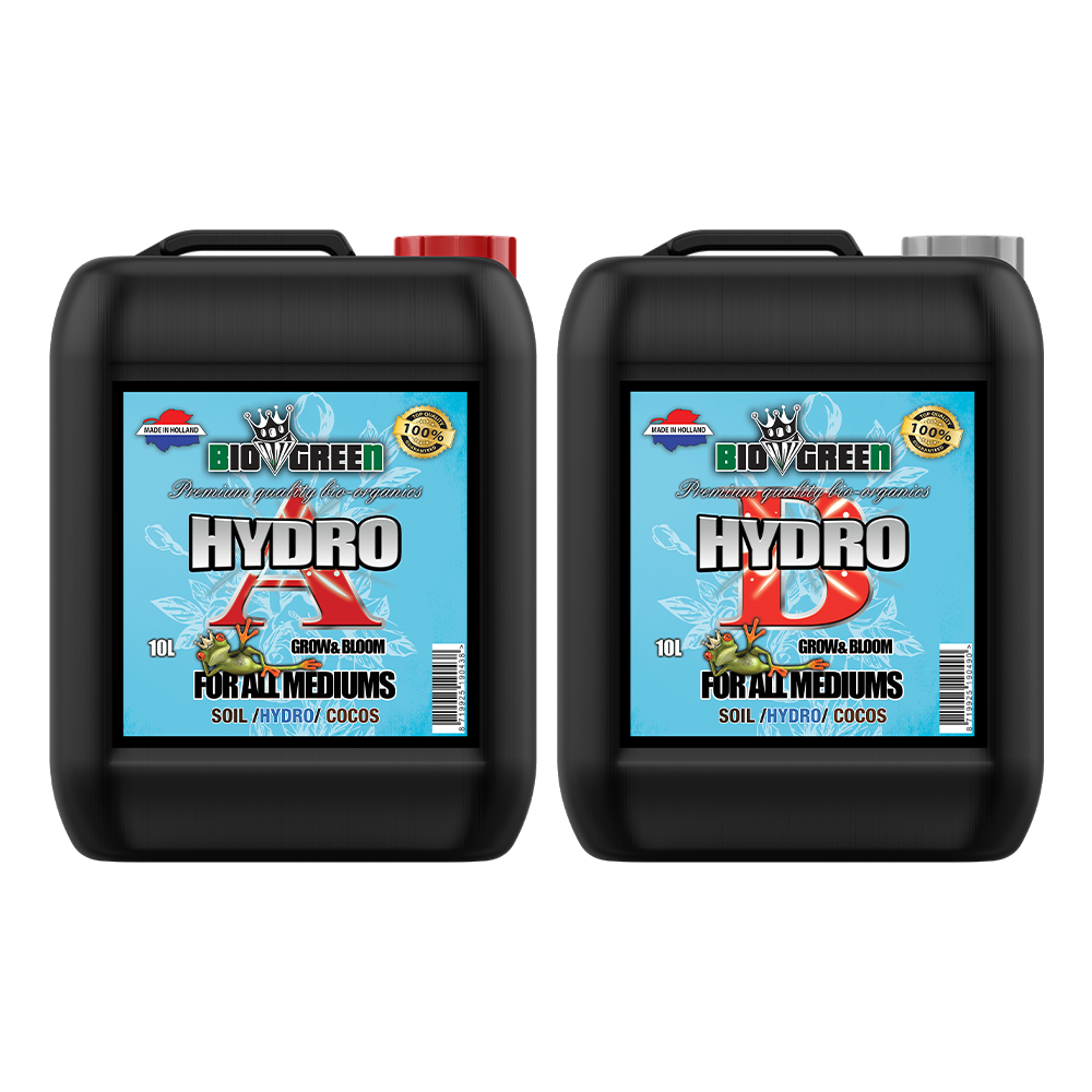 Biogreen Hydro A+B – Fertilizante base hidropónico, componentes A y B garrafas 10 L