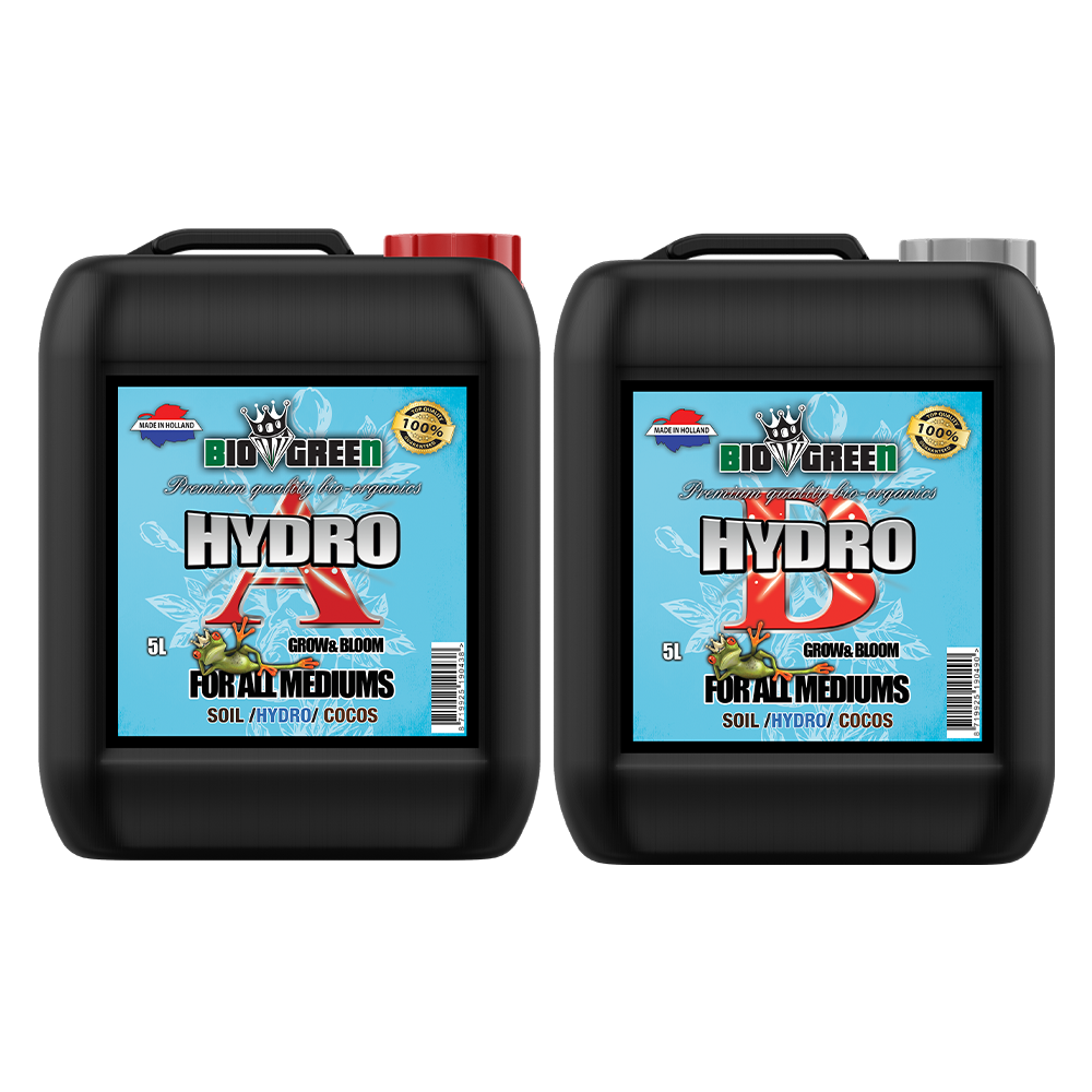 Biogreen Hydro A+B – Fertilizante base hidropónico, componentes A y B garrafas 5 L
