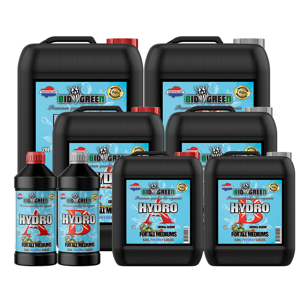 Biogreen Hydro A+B – Fertilizante base hidropónico bipartito, gama completa de formatos