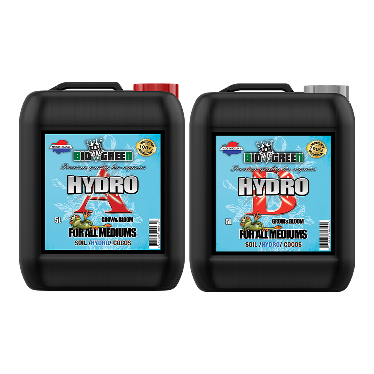 Biogreen Hydro A+B – Fertilizante base hidropónico, componentes A y B garrafas 5 L