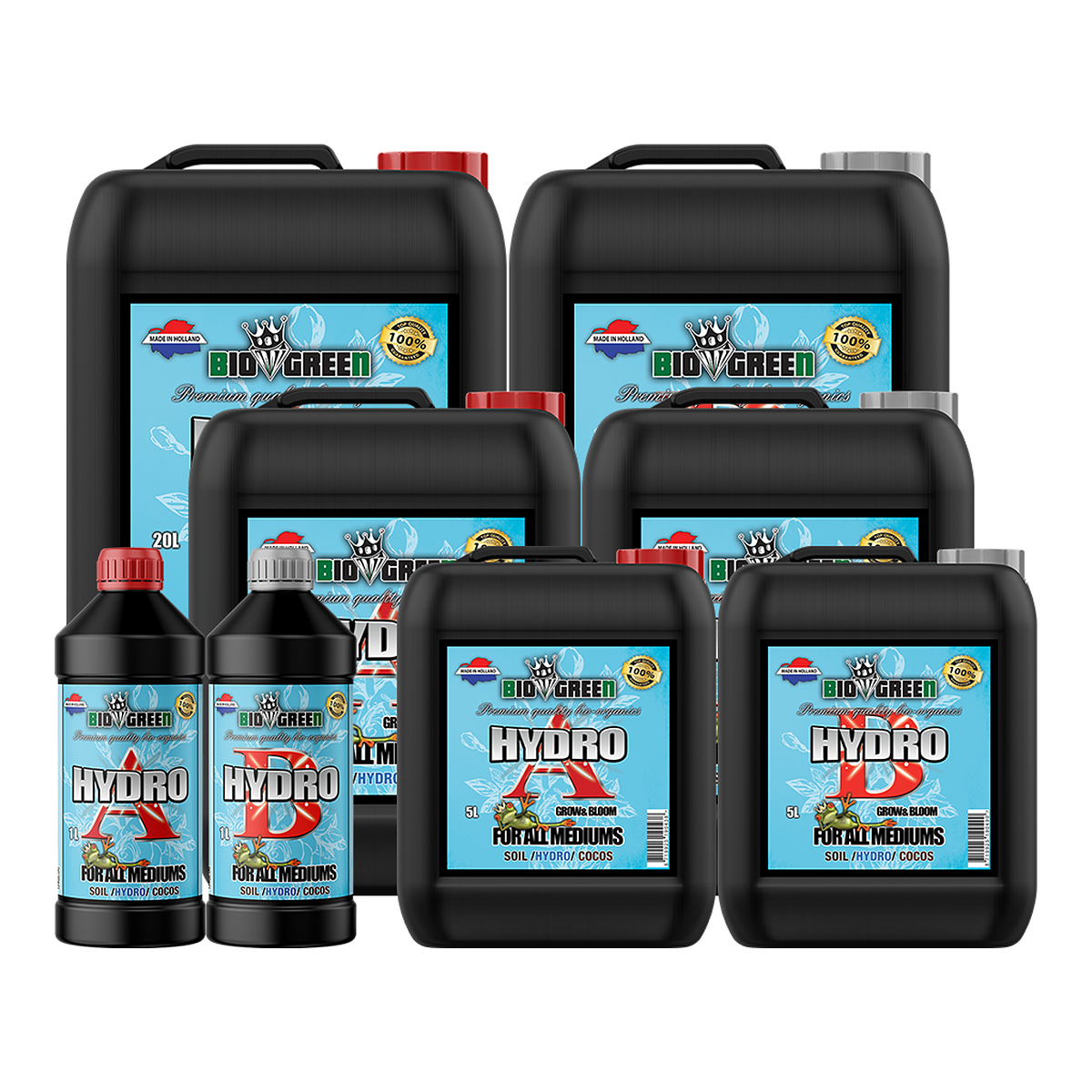 Biogreen Hydro A+B – Fertilizante base hidropónico bipartito, gama completa de formatos