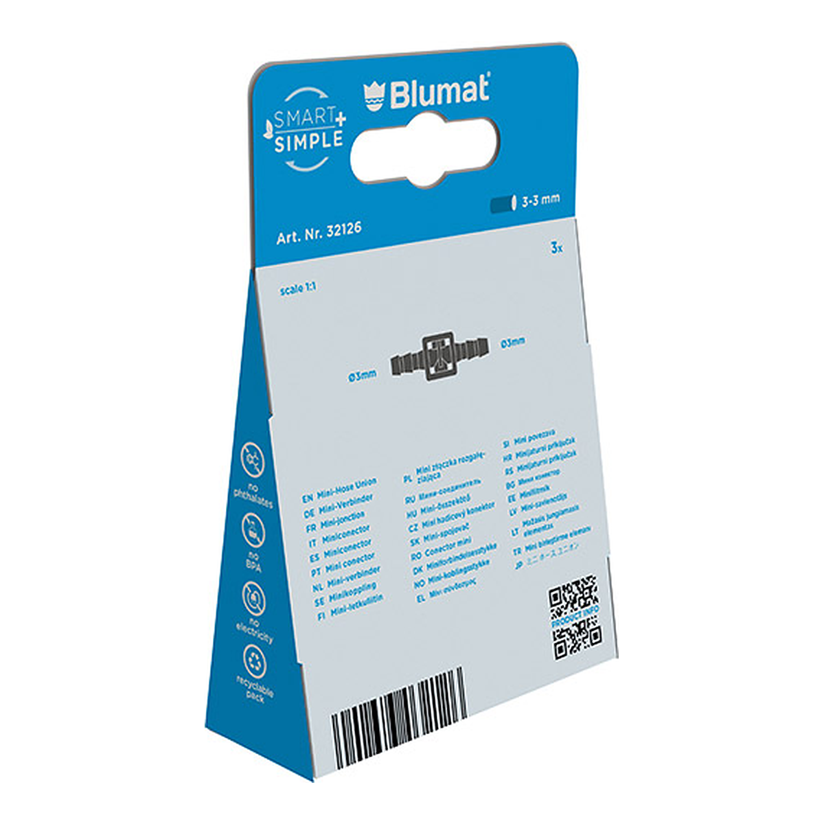 Blumat mini unión 3-3 mm - vista alternativa