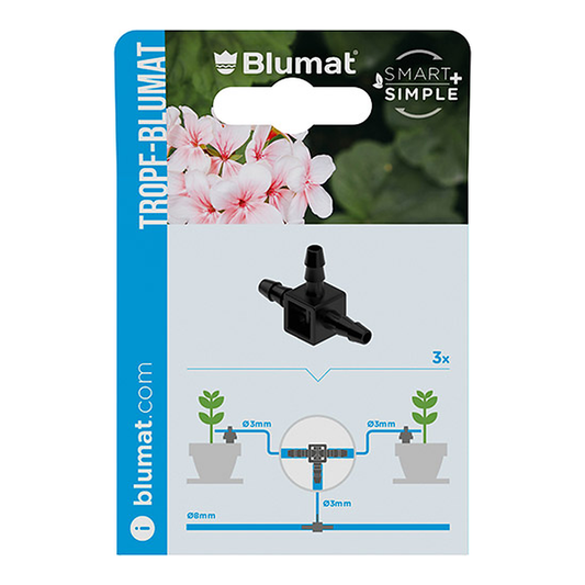 Blumat mini te 3-3-3 mm para microtubo de Ø3 mm