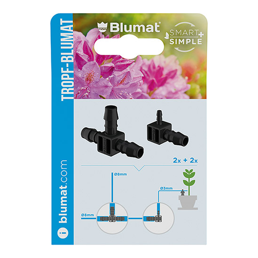 Blumat te 8-8-8 y final de ramal 8-3 de Ø8 mm