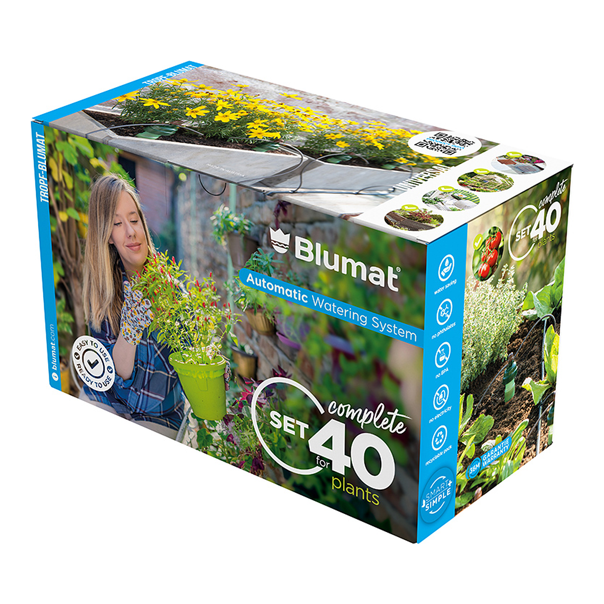 Kit Tropf-Blumat Set 40 de riego por capilaridad para 40 plantas