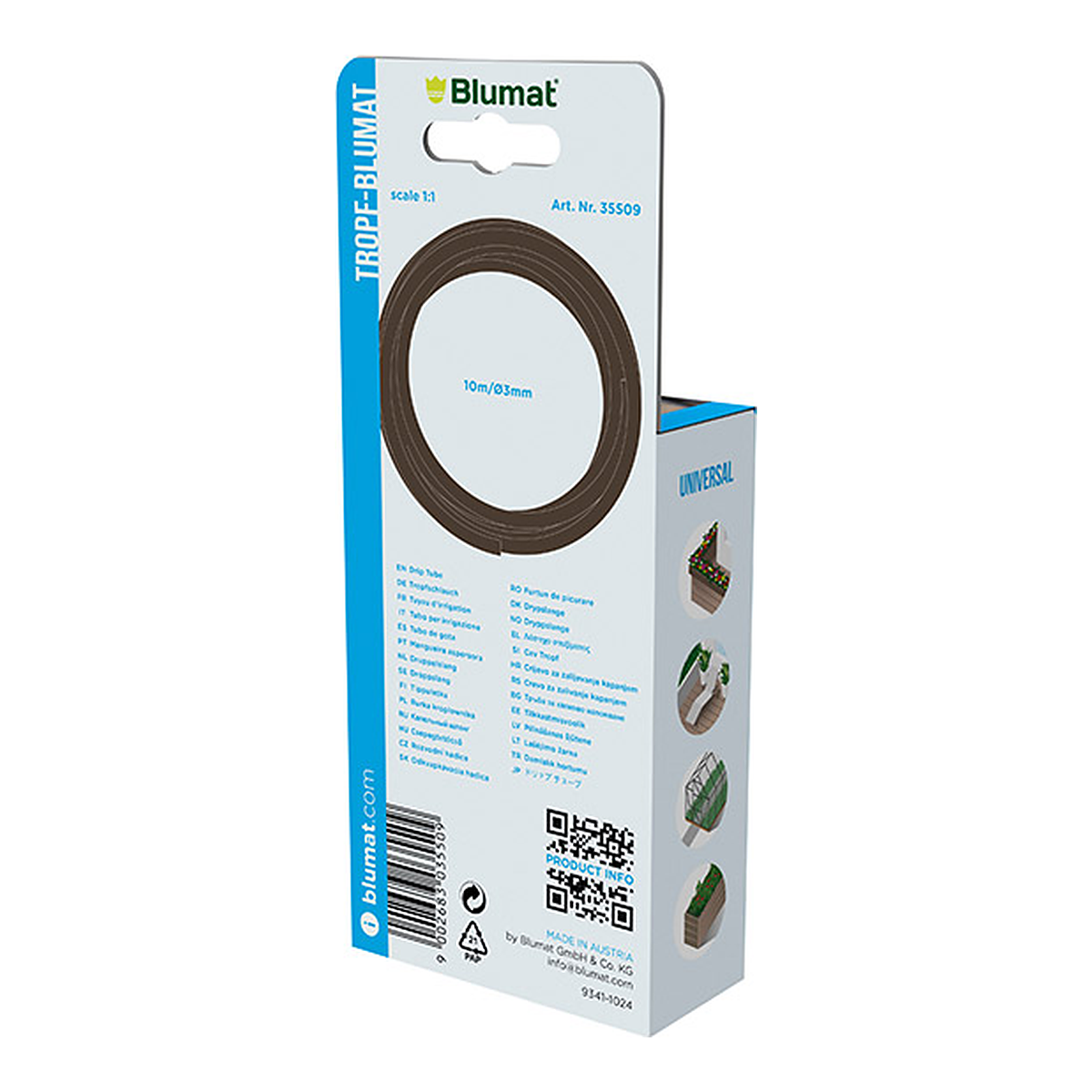 Tubo Blumat Ø3 mm conectado al sensor de cerámica