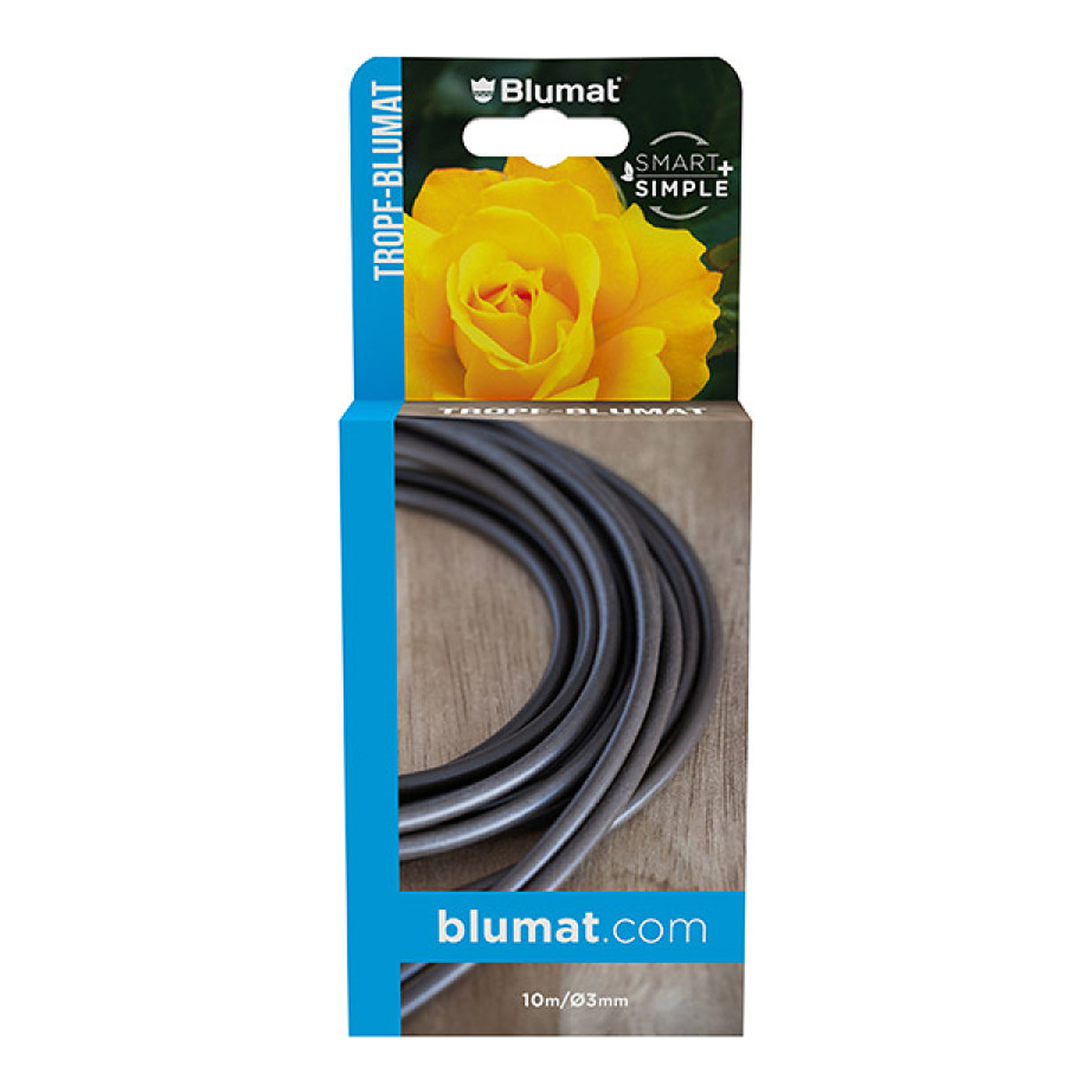 Tubo Blumat Ø3 mm de goteo en uso