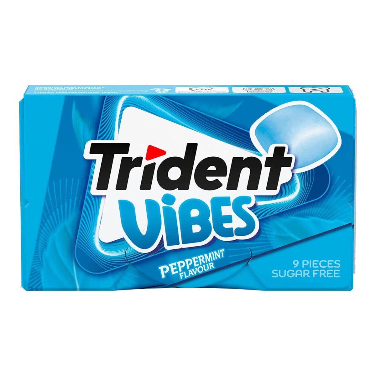 CHICLE TRIDENT VIBES, SIN AZÚCAR, SABOR MENTA, 21 g