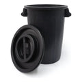 Black Round Tank with Lid - Irrigation Tank | Grow Industry
