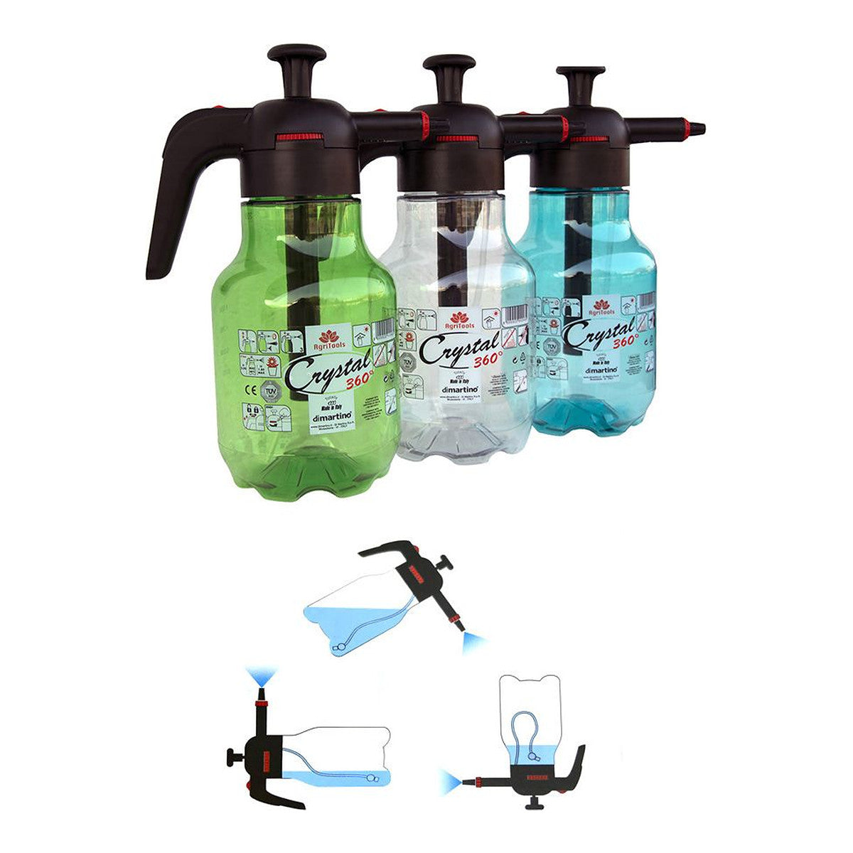 Dimartino Pulverizador de polietileno Crystal 360 grados de 2 litros