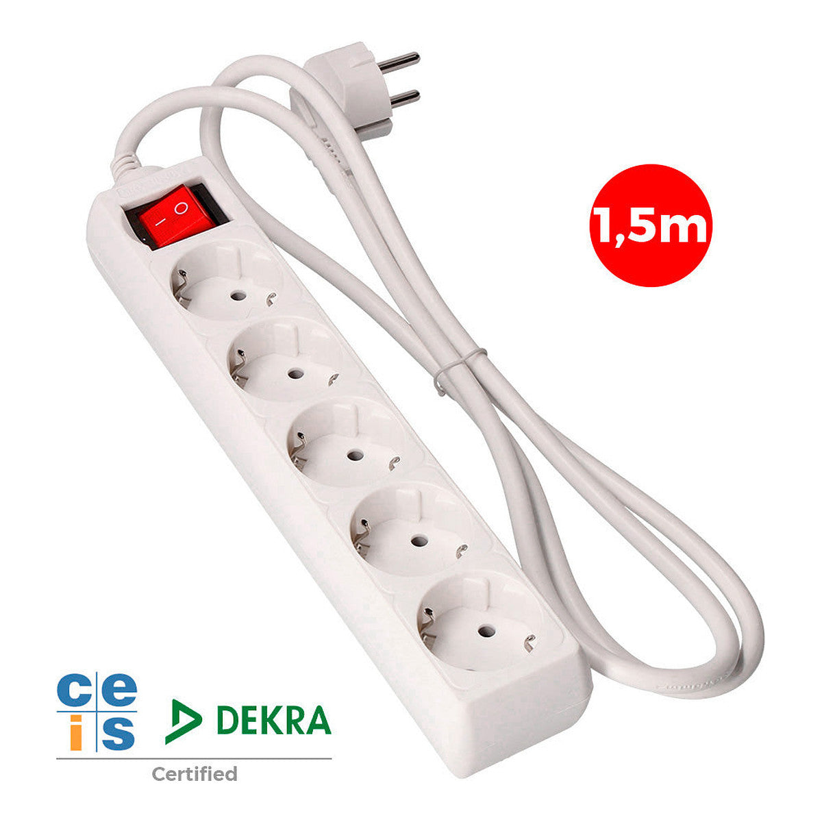 Schuko Multiple Plug Base with EDM Switch - View 2 | Grow Industry