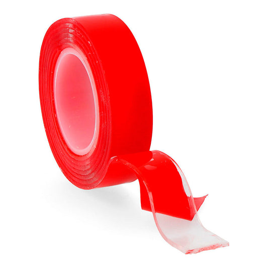 EDM Cinta Adhesiva Doble Cara Transparente 19mm x 1,5m, Cinta de Doble Cara para instalación