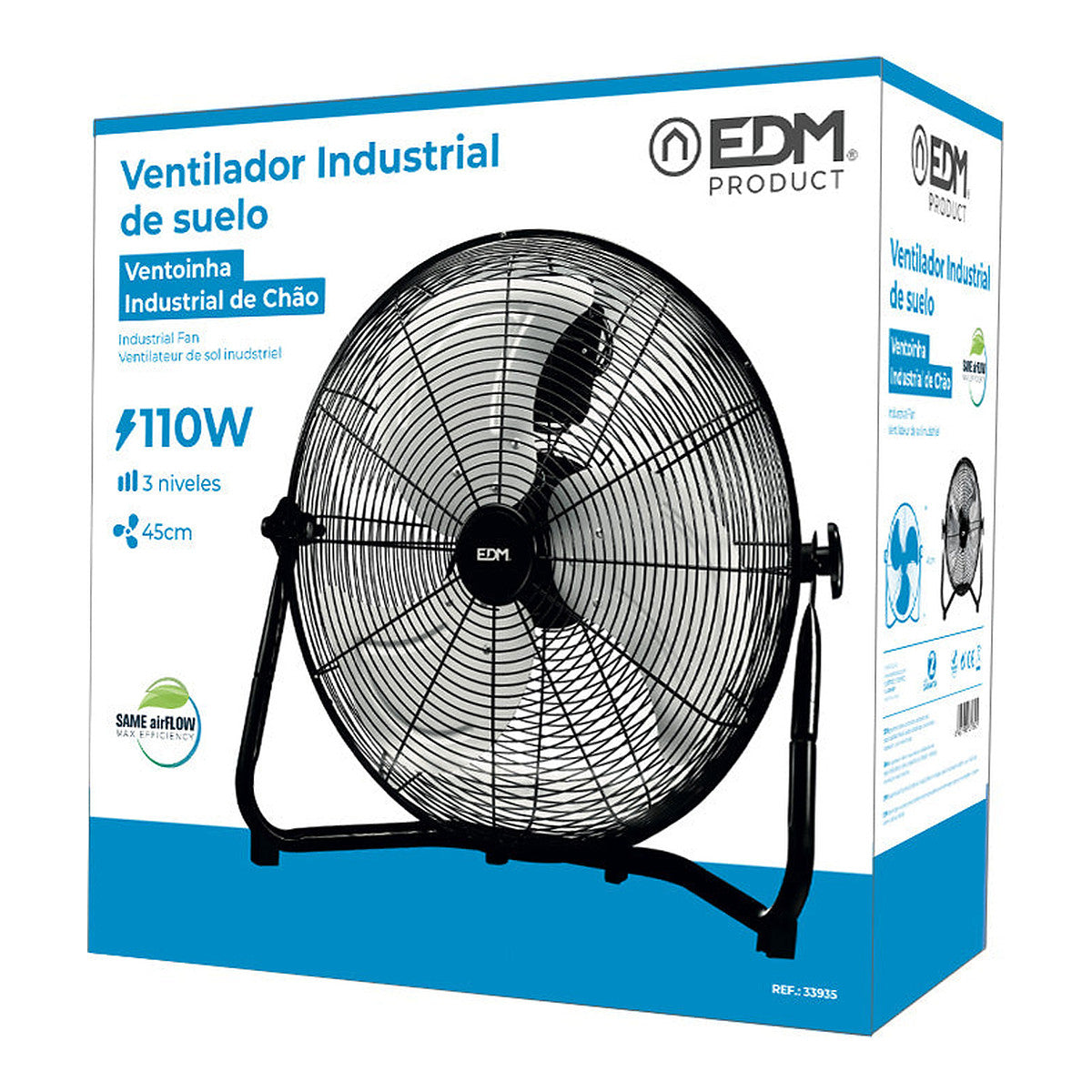 EDM Ventilador Industrial de Suelo 100W, vista 2