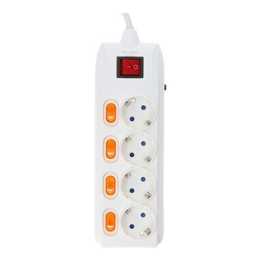4-Outlet Multiple Plug Base with Individual Switches - Small Electrical Material | Grow Industry
