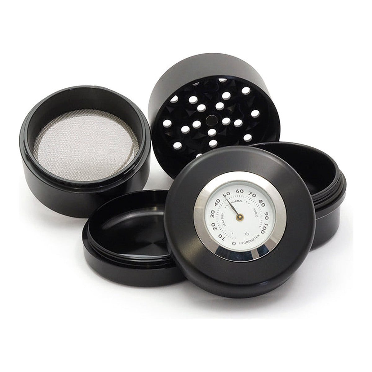 Grinder 5 Partes con Higrómetro, trituradora con Higrómetro integrado para cultivo
