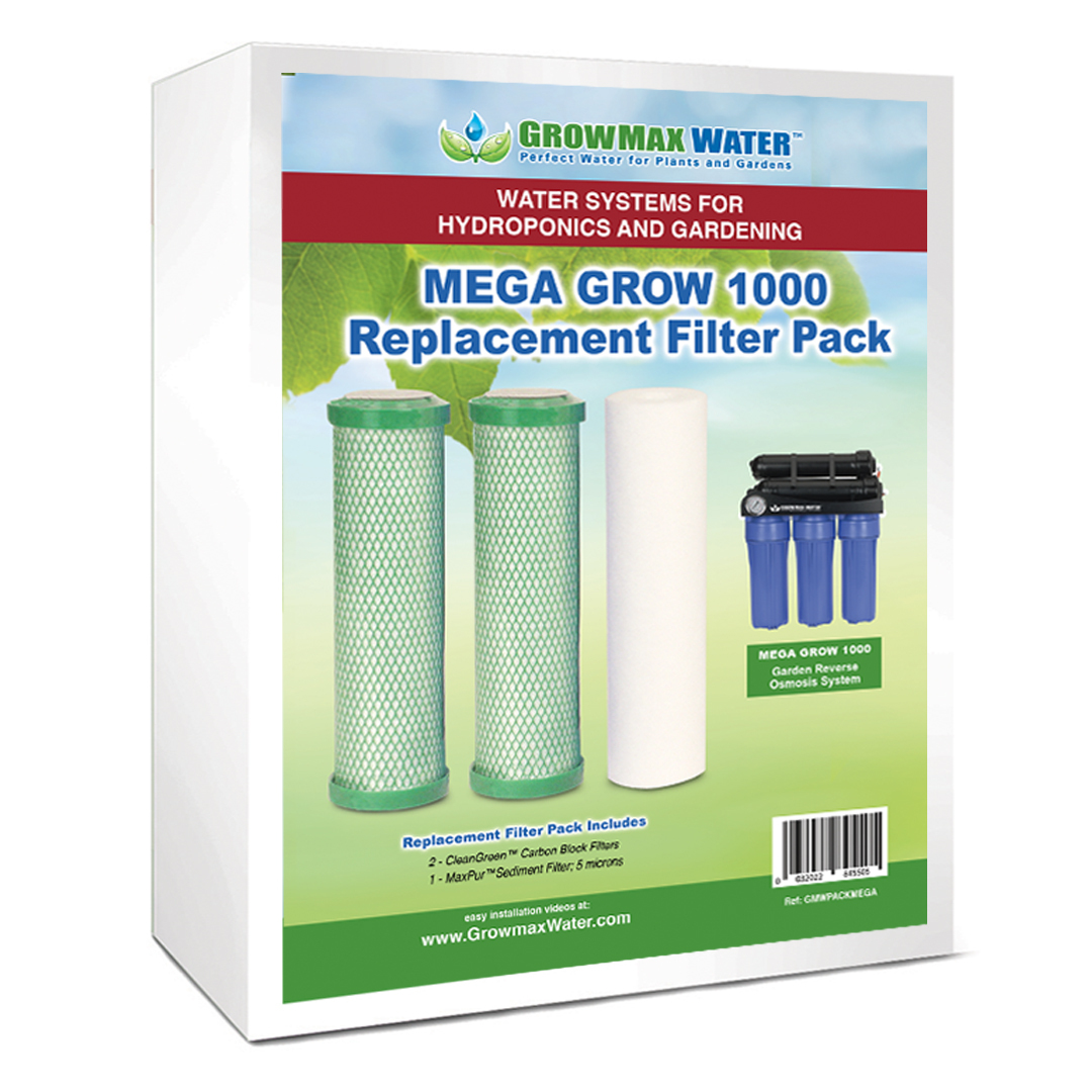 Pack de filtros de recambio Mega Grow Growmax Water ref. 400227 para Mega Grow 1000, que necesita doble juego