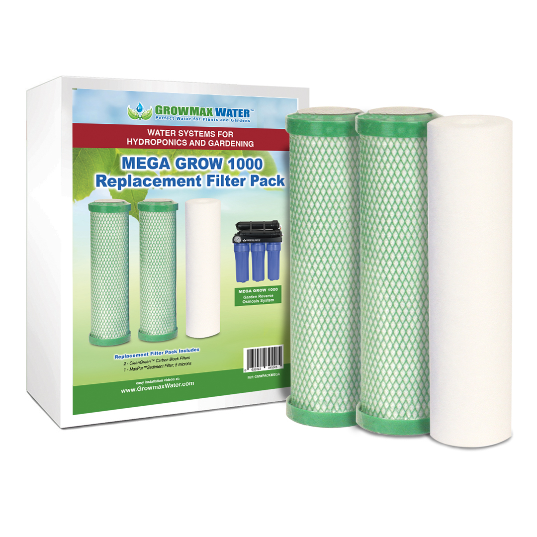 Detalle de los cartuchos del pack de filtros Mega Grow Growmax Water ref. 400227