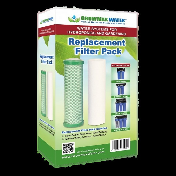 Pack de filtros de recambio 10" Growmax Water ref. 422102 para Eco Grow 240, Power Grow 500, Mega Grow 1000 y Maxquarium
