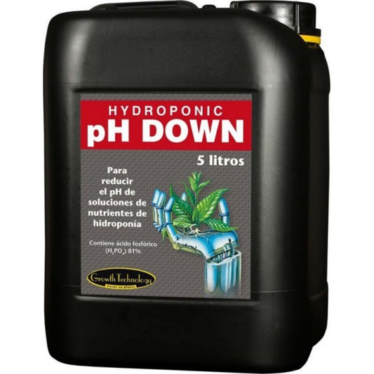 Growth Technology pH Down, regulador reductor de pH para agua de riego