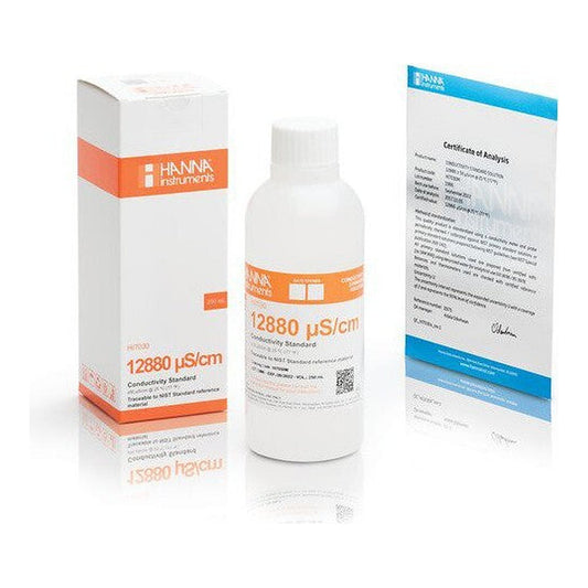 Hanna Solución de Calibración EC 12880 µS/cm botella 230 ml HI7030M