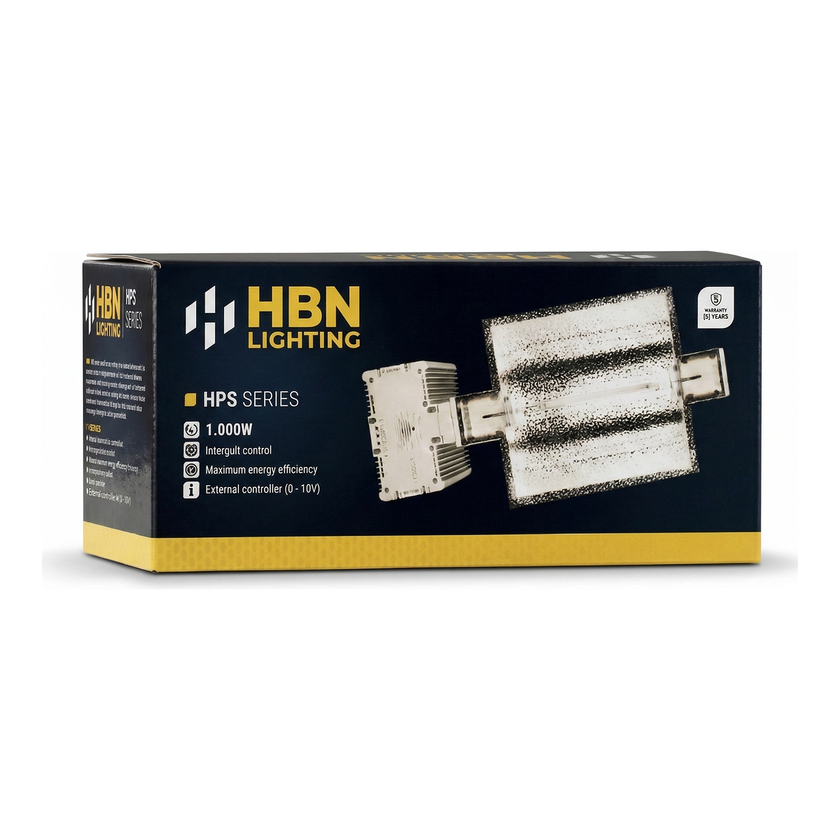 Boîte et emballage Luminaire HPS 1000W HBN — réflecteur, capuchon en céramique et câble d'alimentation