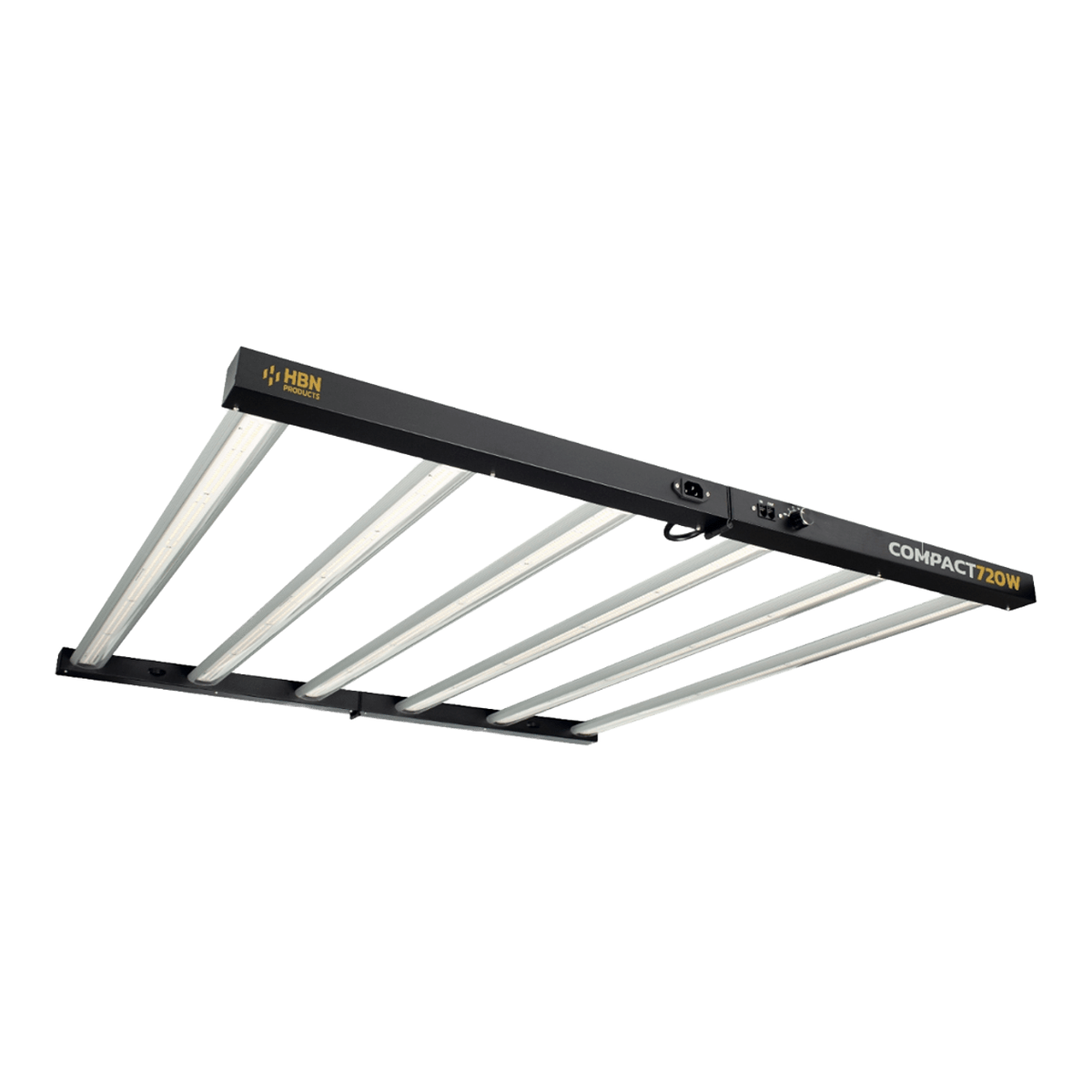 Compact 720W 2.8 μmol/J HBN LED luminaire on — professional lighting for indoor growing