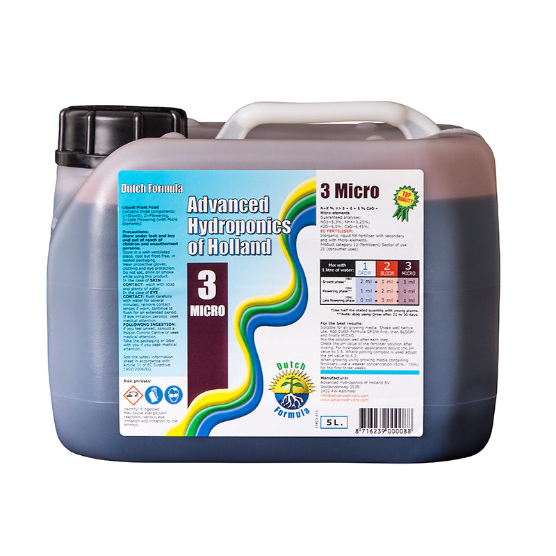 Advanced Hydroponics Dutch Formula Micro 3 5L