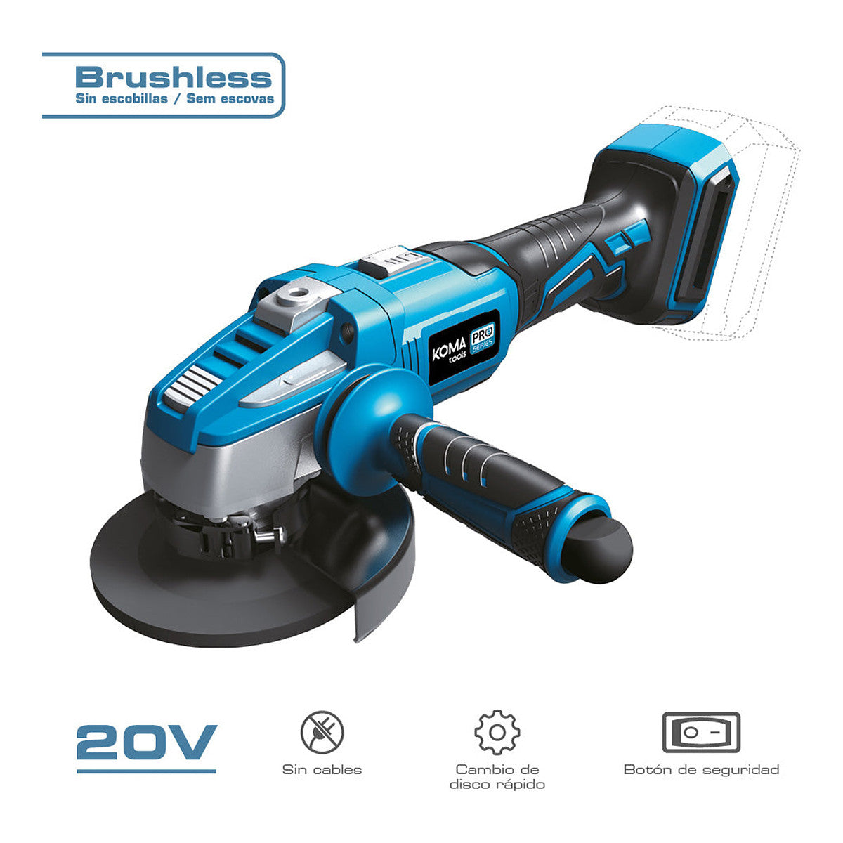 Koma Tools Amoladora 20V, vista 2