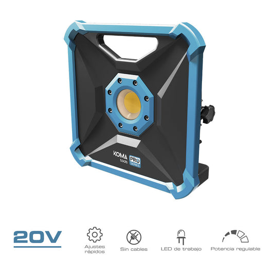 Koma Tools Foco Proyector LED 20W 1800lm, Foco LED de exterior para iluminación