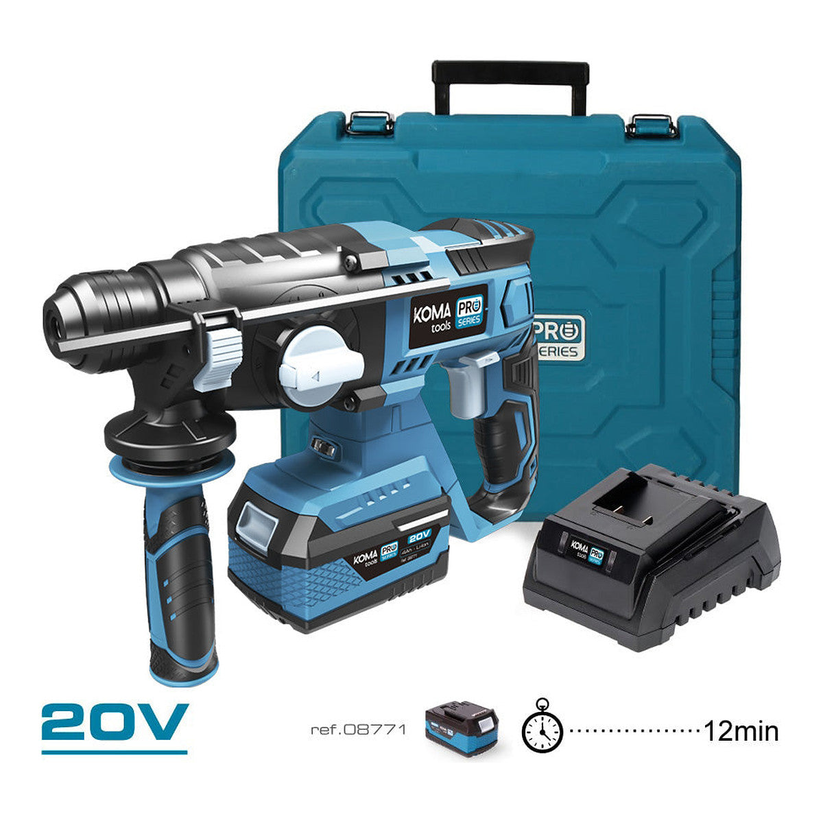 Kit mallette Hammer Hammer 20 V avec batterie 4.0 et chargeur KOMA TOOLS - Vue 2 | Développer l’industrie