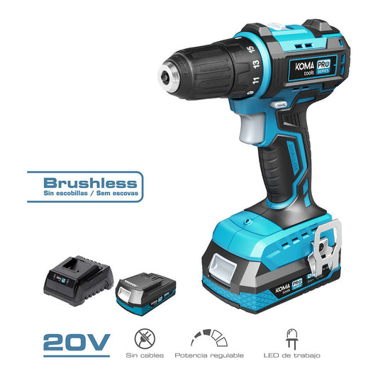 KOMA TOOLS 20V Brushless Drill Screwdriver Briefcase Kit - Tool | Grow Industry