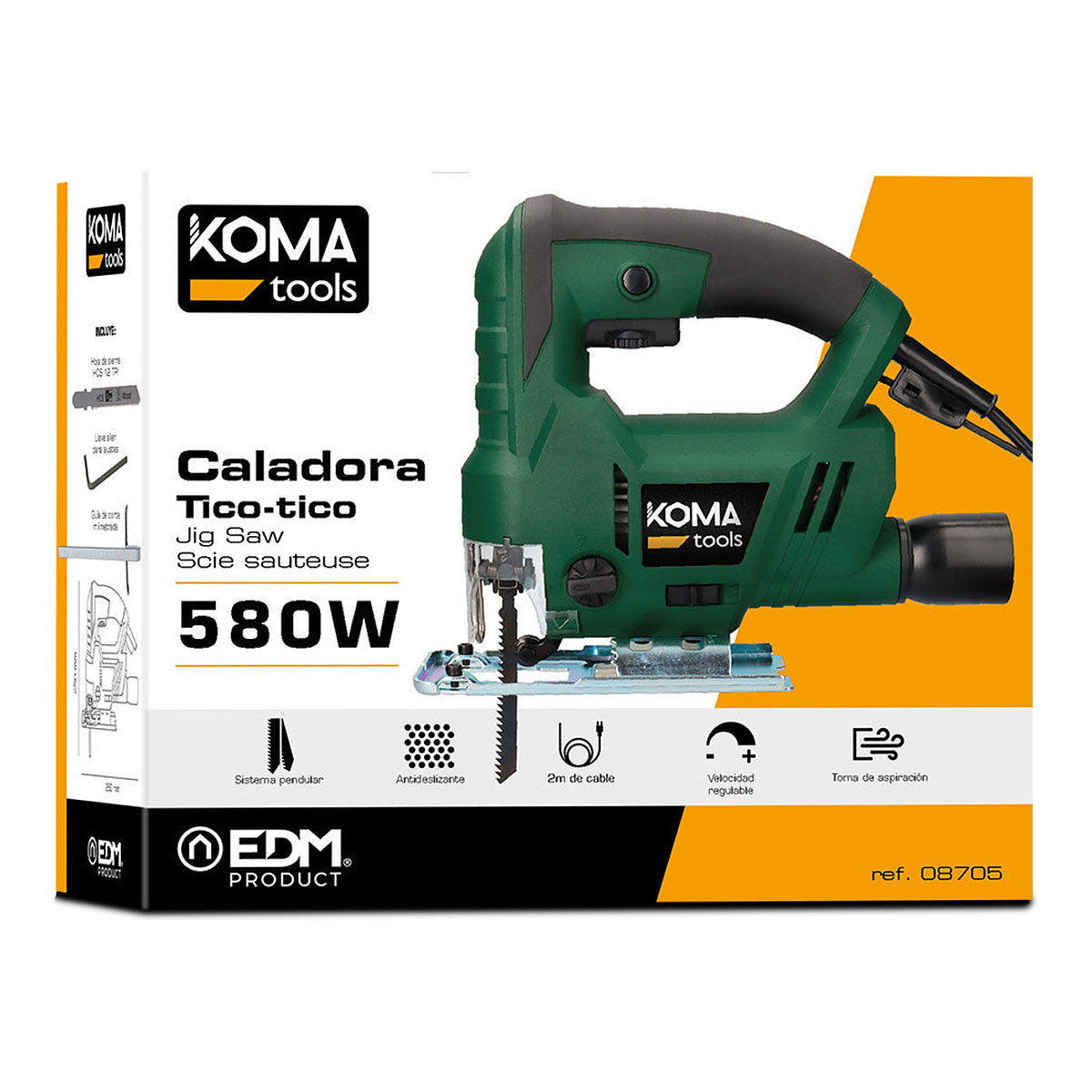 Electric Jigsaw 580W KOMA TOOLS - Vista 2 | Grow Industry