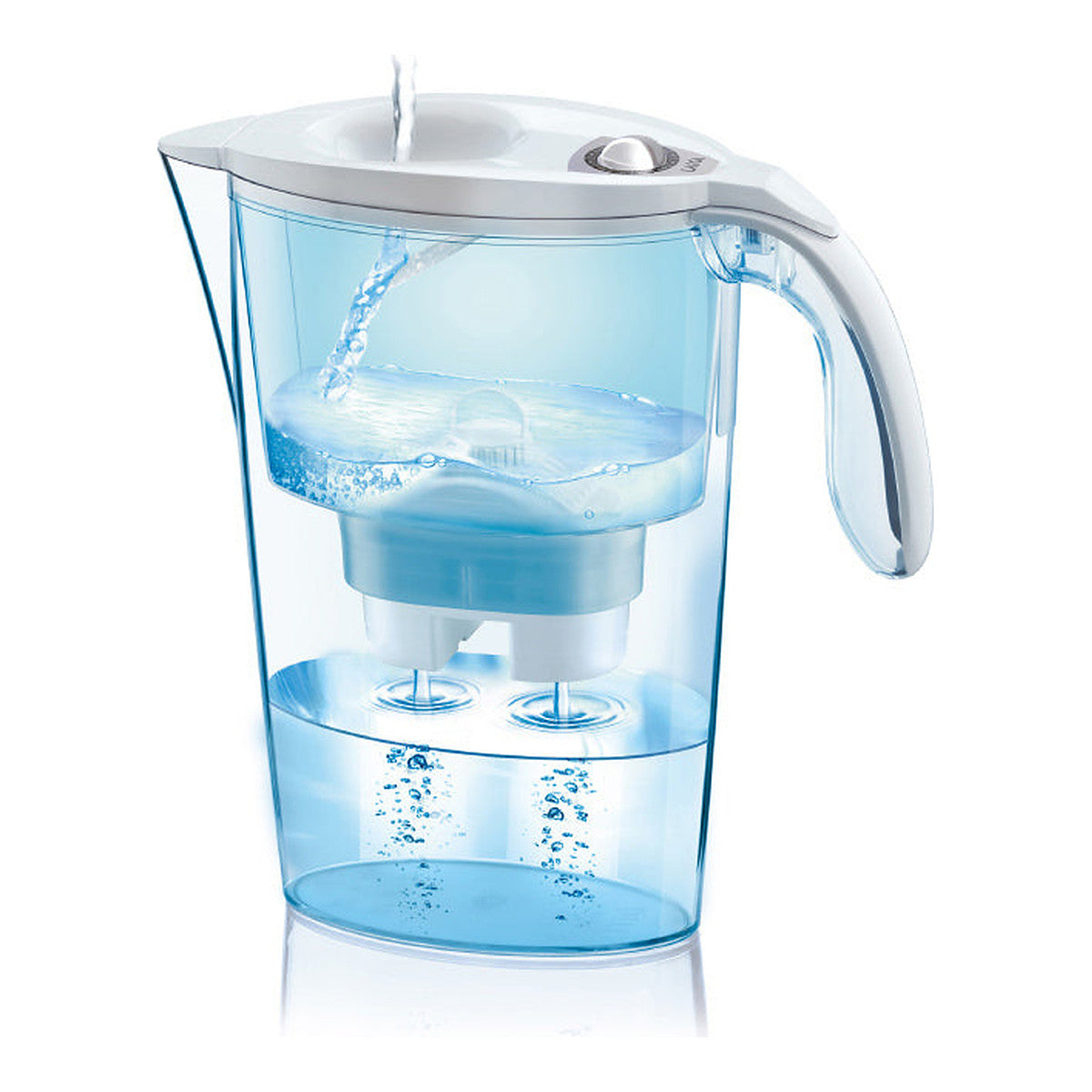 Laica Jarra Filtrante 2,3L, Jarra Filtrante de agua para reducción de cal en cultivo en interior