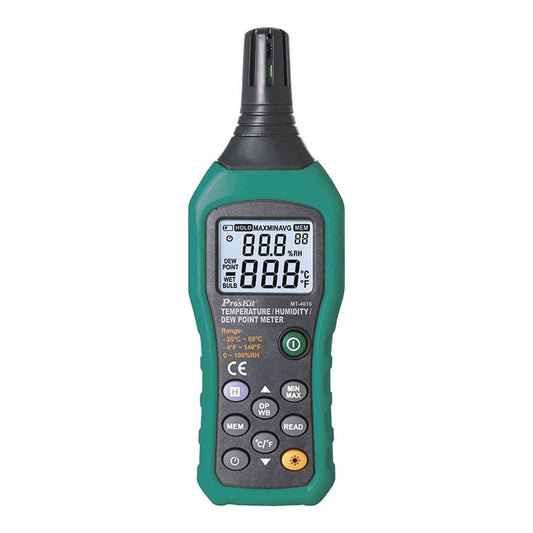 Medidor de Temperatura, Humedad Relativa y Punto de Rocío, monitor ambiental para indoor
