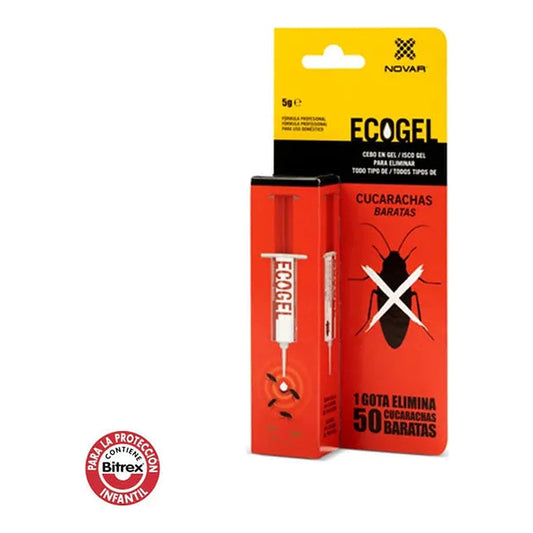 Novar Gel Anticucarachas Jeringa 5 g, insecticida en Gel para control de cucarachas en cultivo