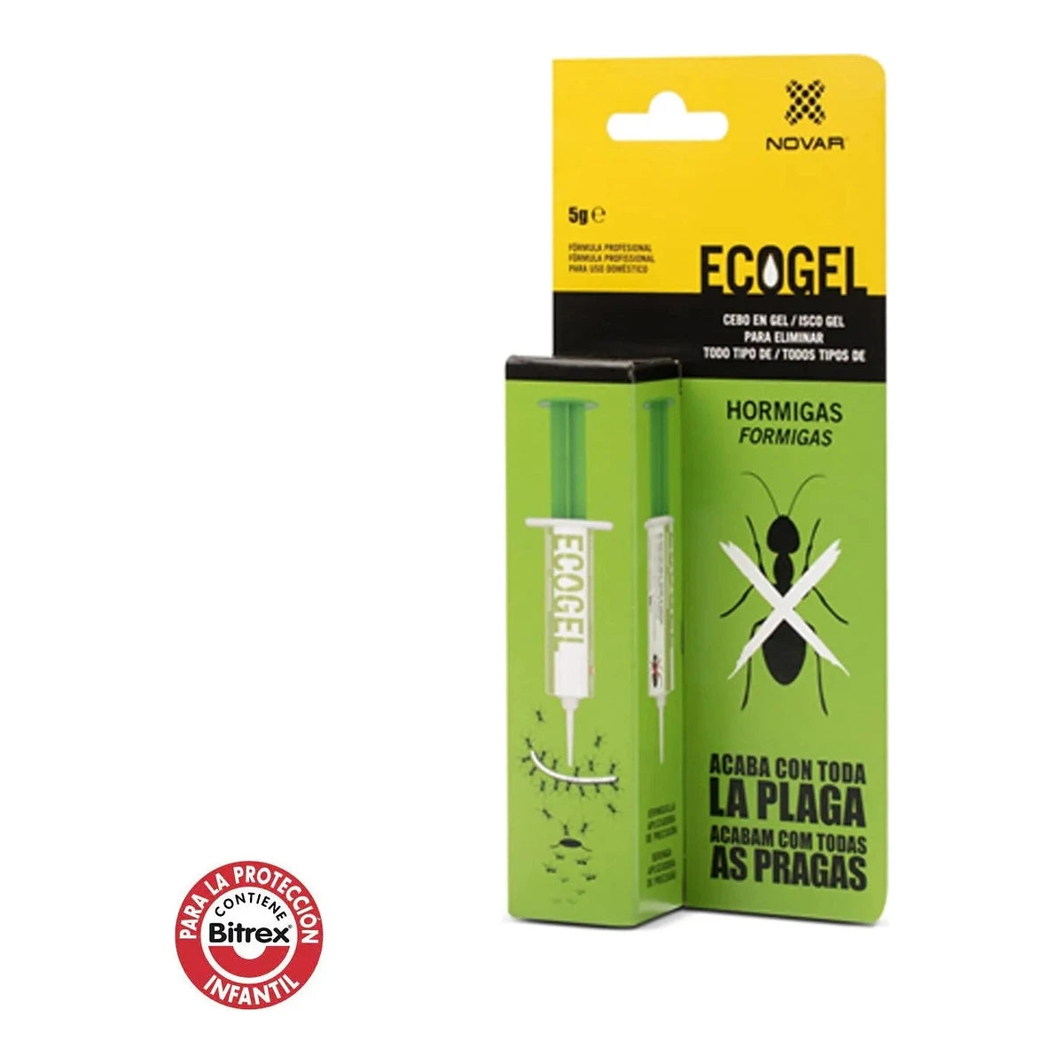 Novar Gel Antihormigas Jeringa 5 g, insecticida en Gel para control de hormigas en cultivo