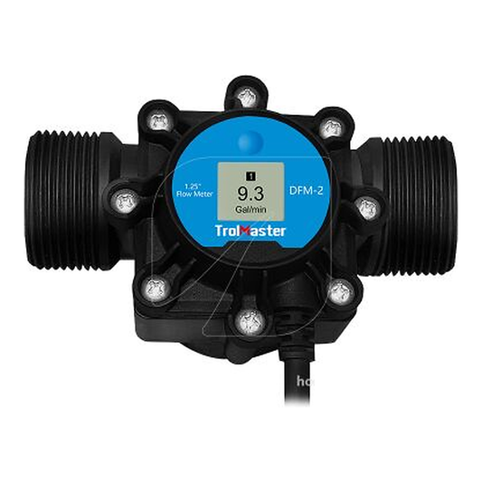 Trolmaster DFM-2 Medidor de Caudal Digital 1,25", caudalímetro para sistema de riego en cultivo