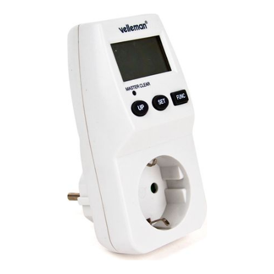Velleman Contador de Energía, medidor de consumo eléctrico en vatios y kWh para equipos