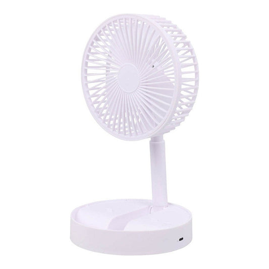 Ventilador de Sobremesa BASICS Plegable y Recargable, Blanco