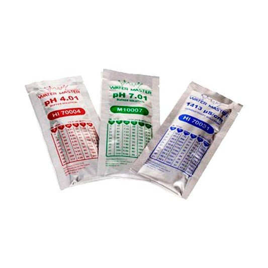 Kalibrierflüssigkeiten für pH- und EC-Messgeräte Water Master - GrowTarraco Distribuciones SLU